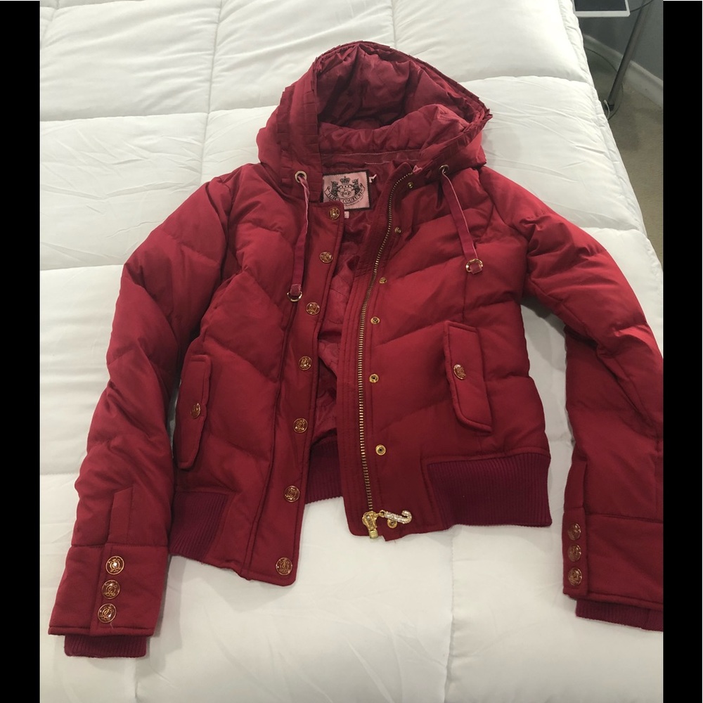 Juicy couture jacket red w/ gold and crystal
